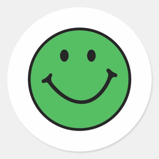 Sticker Rond visage vert classique (Devant)