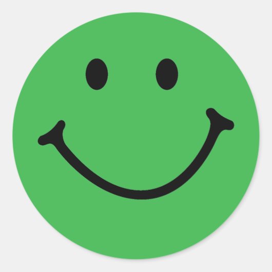 Sticker Rond visage vert classique (Devant)
