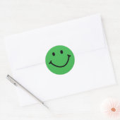Sticker Rond visage vert classique (Enveloppe)