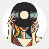 Sticker Rond Visage vinyle (Devant)