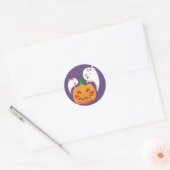 Sticker Rond Visages Citrouilles amusants (Enveloppe)