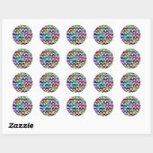 Sticker Rond Visages souriants cool (Feuille)