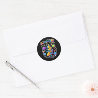 Sticker Rond Visez haut ! – Aventure de banane astronaute