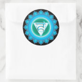 Sticker Rond Vishuddha ou Throat 5e Chakra (Sac)