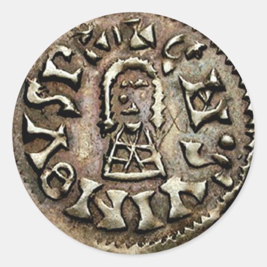 Sticker Rond Visigoth Chindaswinth Gold Coin Obverse (Devant)