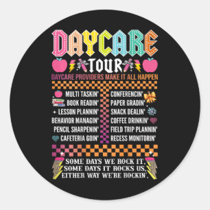 Sticker Rond Visite de la garderie Abcd Professeur travailleur