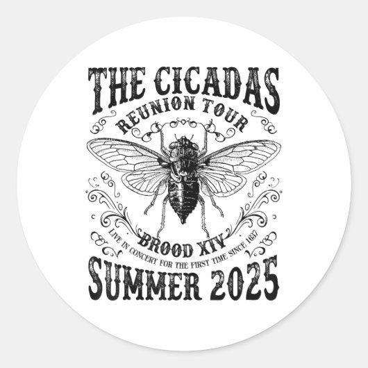 Sticker Rond Visite de réunion du Cicadas Brood Xiv (Devant)