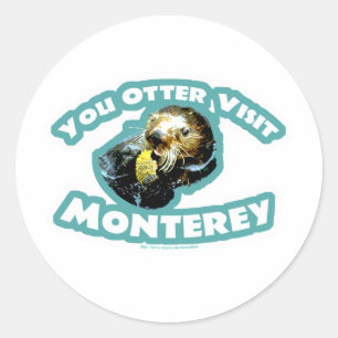 Sticker Rond Visite Monterey de loutre