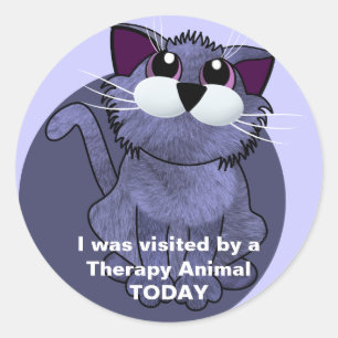 Sticker Rond Visité par un animal de thérapie AUJOURD'HUI