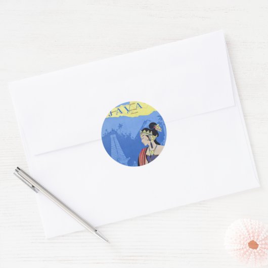Sticker Rond Visiter Java (Enveloppe)