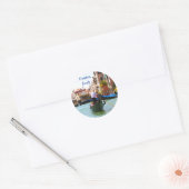 Sticker Rond Visites Par Gondola Venice Italie (Enveloppe)