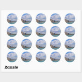 Sticker Rond Visitez Chypre (Feuille)