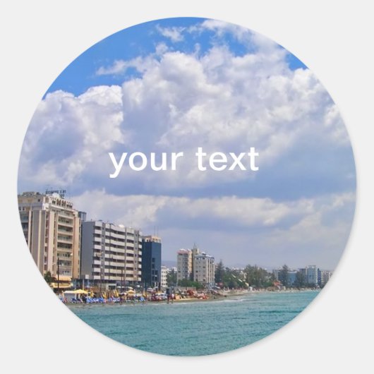 Sticker Rond Visitez Chypre (Devant)