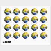 Sticker Rond Visitez La Grece En Auto - Poster Vintage voyage (Feuille)