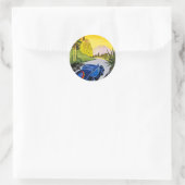 Sticker Rond Visitez La Grece En Auto - Poster Vintage voyage (Sac)