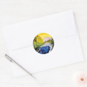 Sticker Rond Visitez La Grece En Auto - Poster Vintage voyage (Enveloppe)