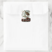 Sticker Rond Visitez le zoo - Poster de WPA - (Sac)