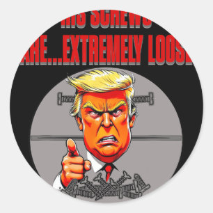 Sticker Rond Visse Desserrée Trump Humour Salade De Mots Menson