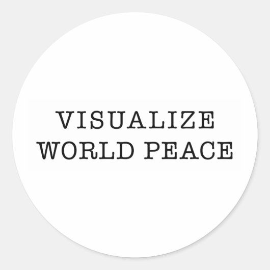 Sticker Rond Visualiser la paix mondiale (Devant)