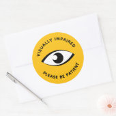 Sticker Rond Visuellement Malvoyant Faible Vision Partiellement (Enveloppe)