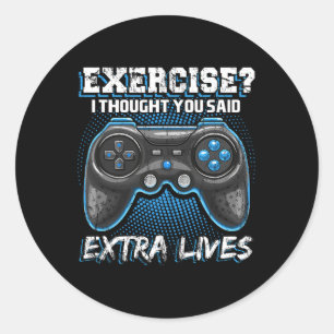 Sticker Rond Vit Funny contrôleur de jeu vidéo Retro Gamer Boys