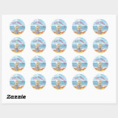 Sticker Rond Vitamin Sea Beach 60s Style (Feuille)