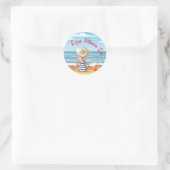 Sticker Rond Vitamin Sea Beach 60s Style (Sac)
