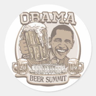 Sticker Rond Vitesse indépendante de sommet de bière d'Obama