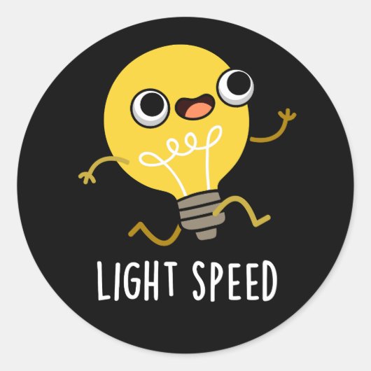 Sticker Rond Vitesse lumineuse amusante Coupe en bulbe Jeu fonc (Devant)