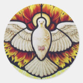 Sticker Rond Vitrail de colombe Saint-Esprit (Devant)