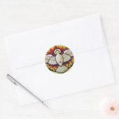 Sticker Rond vitrail de la colombe du Saint-Esprit (Enveloppe)