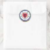 Sticker Rond Vitrail de la Rose de Luther (Sac)