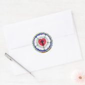 Sticker Rond Vitrail de la Rose de Luther (Enveloppe)