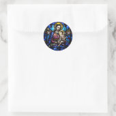 Sticker Rond Vitrail de Madonna et d'enfant (Sac)