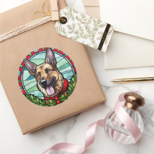 Sticker Rond Vitrail de Noël Berger Allemand