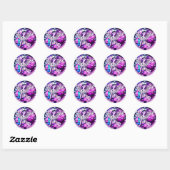 Sticker Rond Vitrail Vitre Angle de Noël (Feuille)