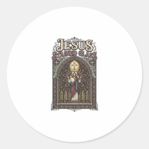 Sticker Rond Vitraux de Jésus Vitraux de Jésus Cathédrale