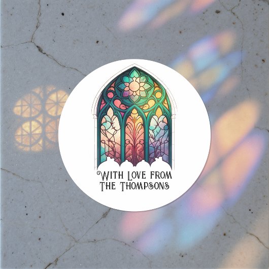 Sticker Rond Vitre de Noël Personnalisé Fêtes de fin d'année