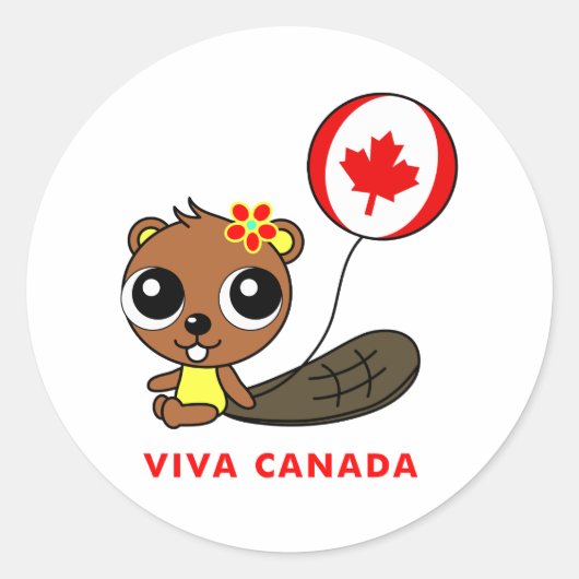 Sticker Rond Viva Canada (Devant)