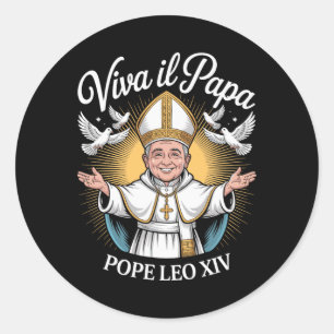 Sticker Rond Viva Il Papa Pope Leo Xiv 1