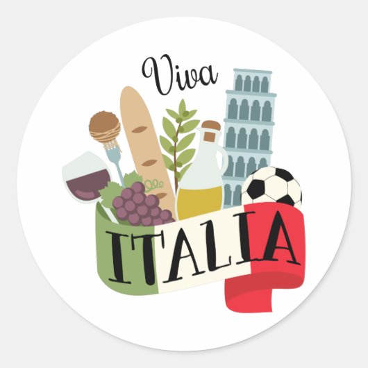 Sticker Rond Viva Italia (Devant)
