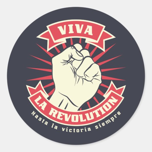 Sticker Rond Viva La Révolution (Devant)
