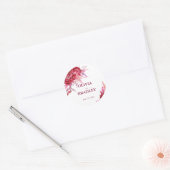 Sticker Rond Viva magenta fleurs roses (Enveloppe)