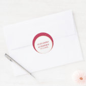 Sticker Rond Viva Magenta Gold Calligraphy Couple Nom Mariage (Enveloppe)
