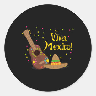 Sticker Rond Viva Mexico ! Fête de l'Indépendance mexicaine