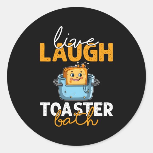 Sticker Rond Vivant Rire Toaster Bath (Devant)