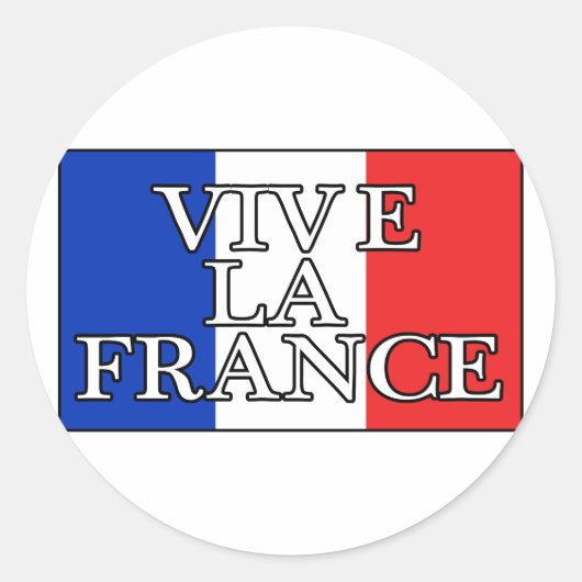 Sticker Rond Vive La France (Devant)
