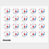 Sticker Rond Vive La France (Feuille)