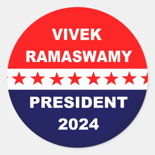 Sticker Rond Vivek Ramaswamy Président 2024 (Devant)