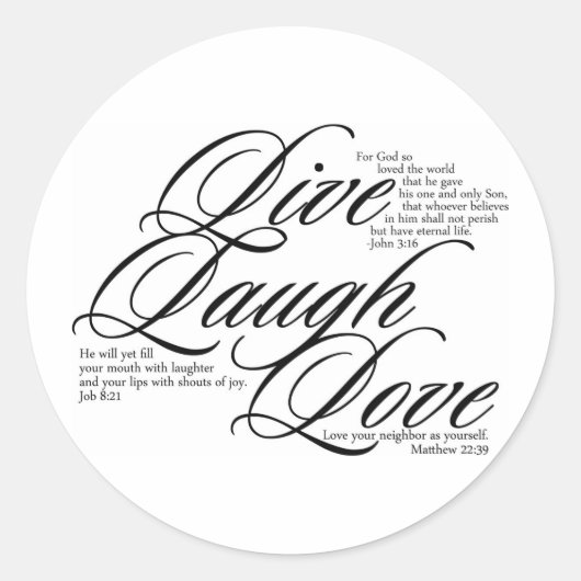 Sticker Rond Vivent l'amour de rire (Devant)
